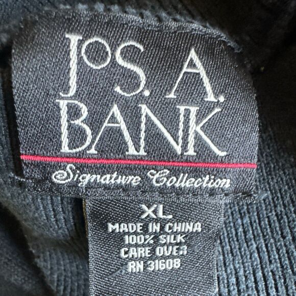 Jos A Bank Black Silk Mock Neck Sweater Beatnik Beatles Sz XL - Picture 7 of 7